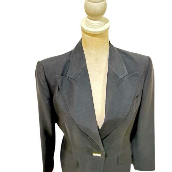 Les Copains made in Italy lined fine wool Blazer Jacket blue lightweight eu 46 - Picture 4 of 10